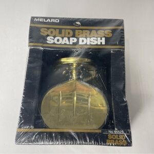 Vintage Brass Solid Soap Dish Wall Mount NIP Melard NOS